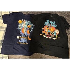 2 Space Jam Tune Squad A New Legacy T Shirts XL Black & Navy Men NWT